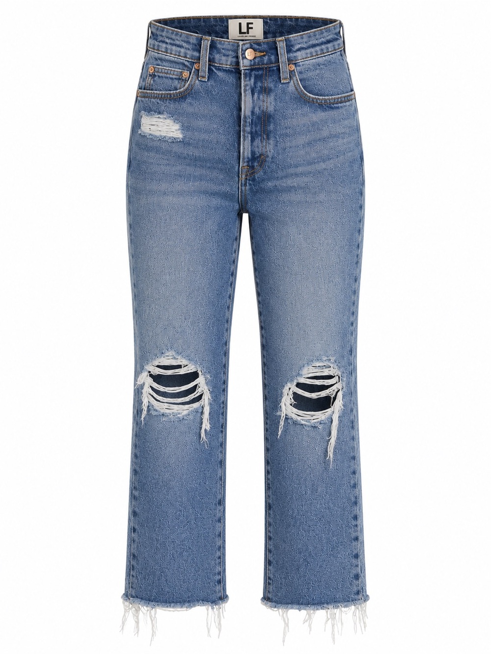 LF Lovers + Friends Ryan High Rise Straight Distressed Jeans Size 24